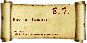 Bovics Tamara névjegykártya